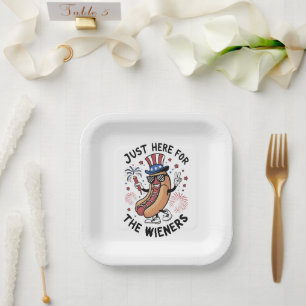 4th Of July Wieners USA American flag Patriotic Paper Plate