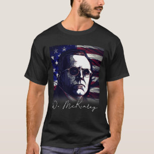 4th Of July William McKinley President US Flag Pat T-Shirt