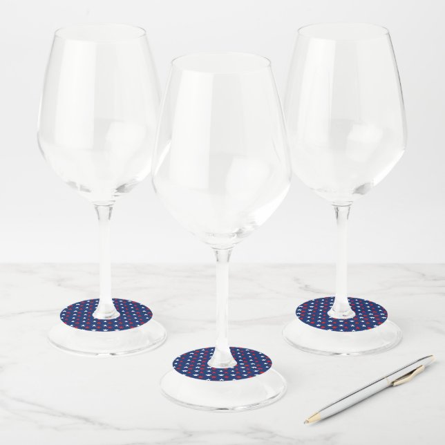 4th of July Wine Glass Tag (Set)