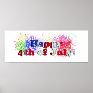 4th of July With Fireworks  Poster