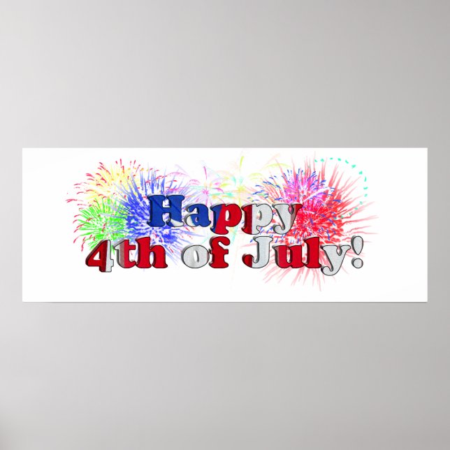 4th of July With Fireworks  Poster (Front)