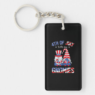 4th Of July With My Gnomies Patriotic Gnome Keychain