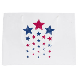 4th of July Women Men Kids Cute USA Patriotic Star Large Gift Bag