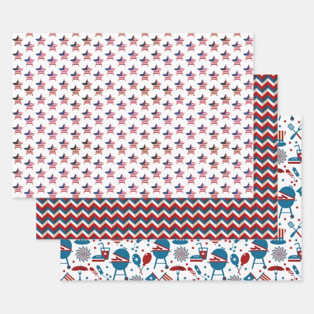 4th of July Wrapping Paper Sheet (Set)