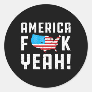 4th Ofjuly America Yeah Funny Gift  Classic Round Sticker