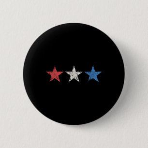 4th Red White Blue Stars Cute Usa Patriotic Americ 2 Inch Round Button