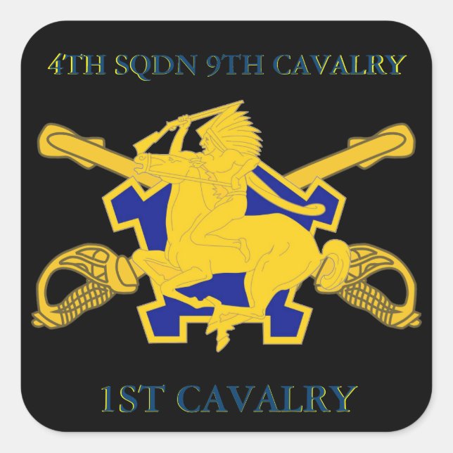 4TH SQUADRON 9TH CAVALRY 1ST CAVALRY STICKERS (Front)