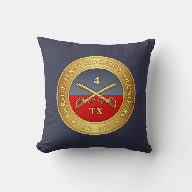 4th Texas Cavalry Throw Pillow (Front)