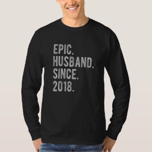 4th Wedding Aniversary For Him Epic Husband Since T-Shirt