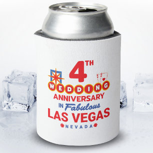 4th Wedding Anniversary Couples Las Vegas Trip Can Cooler