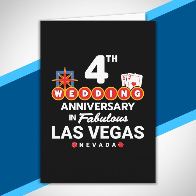 4th Wedding Anniversary Couples Las Vegas Trip Card (Creator Uploaded)
