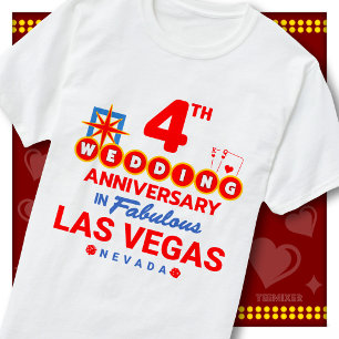4th Wedding Anniversary Fabulous Las Vegas Couple T-Shirt