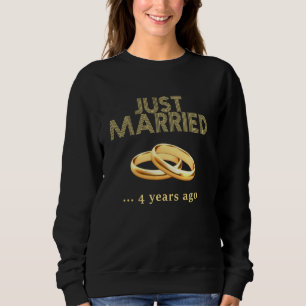 4th Wedding Anniversary T Shirt Just Married 4 Yea