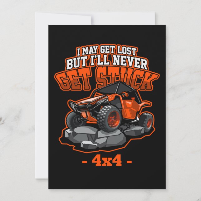 4x4 ATV Quad Never Get Stuck Offroad Sport Gift Invitation (Front)