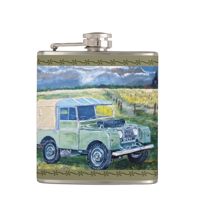 4x4 Design Hip Flask (Front)