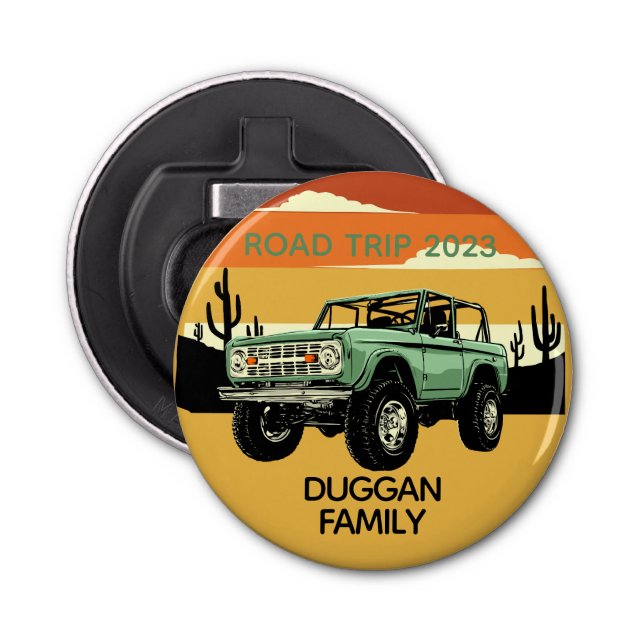 4x4 Family Adventure Personalized Custom Text Bottle Opener (Front)