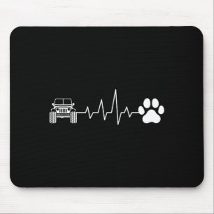 4x4 off road driving paw heartbeat cat dog lover mouse pad