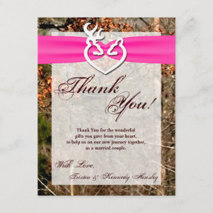 4x5 Carte de remerciements plat Cerf Couple Doe Bu