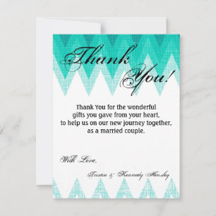 4x5 carte de remerciements PLAT Ombre Teal Chevron