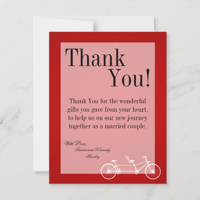 4x5 Carte de remerciements PLAT Whimsical Red Doub (Devant)