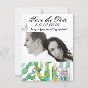 4x5 Enregistrer la carte de date Boho Llama Bohemi