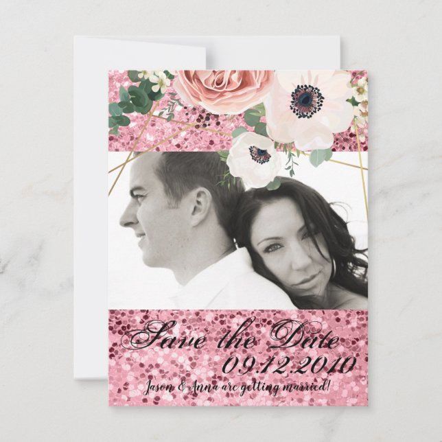 4x5 Enregistrer la carte de date Géométrique Garde (Devant)