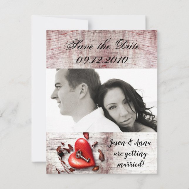 4x5 Enregistrer la carte de date Pays Bois Clé à m (Devant)