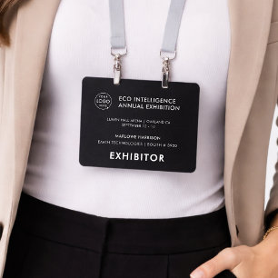 4x5 Event Badge   Exhibitor Pass Black Badges