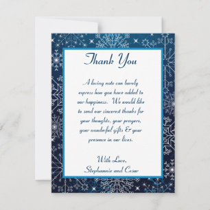 4x5 FLAT Carte de remerciements Bleu Étoiles et fl