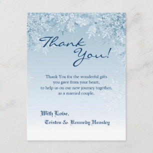 4x5 FLAT Carte de remerciements en cristal Snowfla