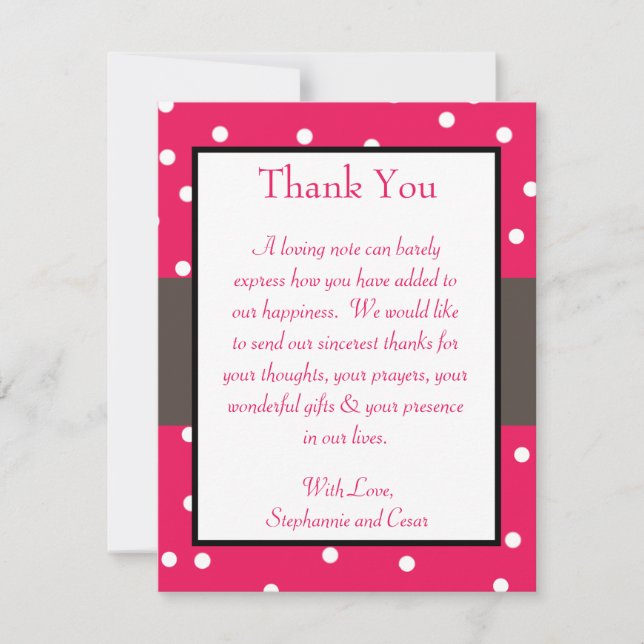 4x5 FLAT Carte de remerciements Hot rose/Black Gir (Devant)