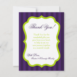 4x5 FLAT Carte de remerciements Lime vert et viole