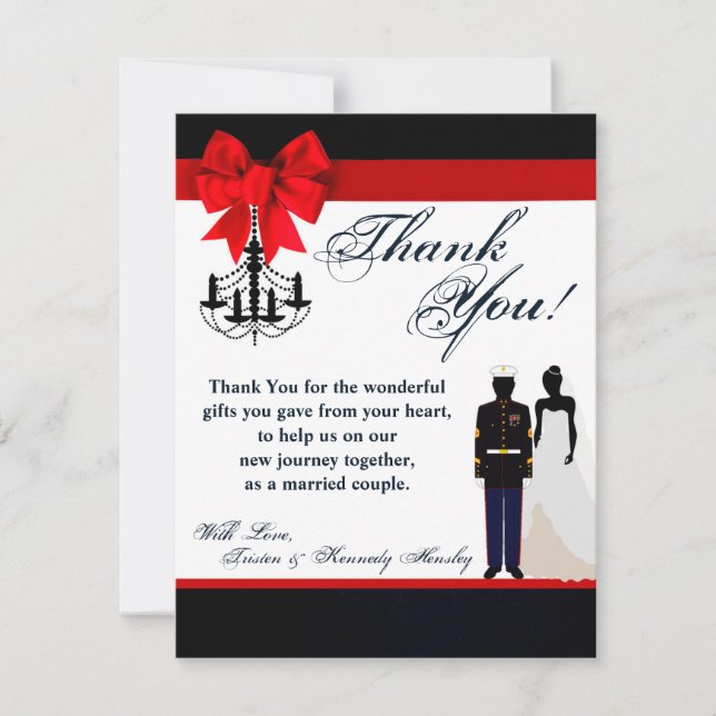 4x5 FLAT Carte de remerciements Marine Uniform Gro (Devant)