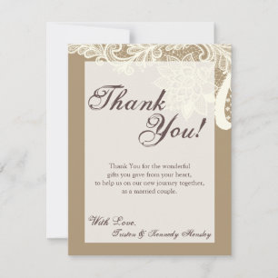 4x5 FLAT Carte de remerciements Vintage en dentell