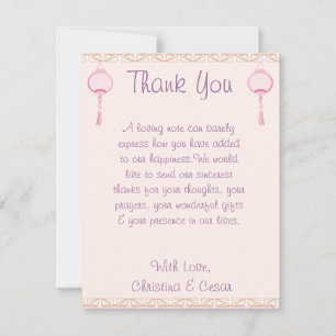 4x5 FLAT Carte de remerciements violet Lanterne/Fl