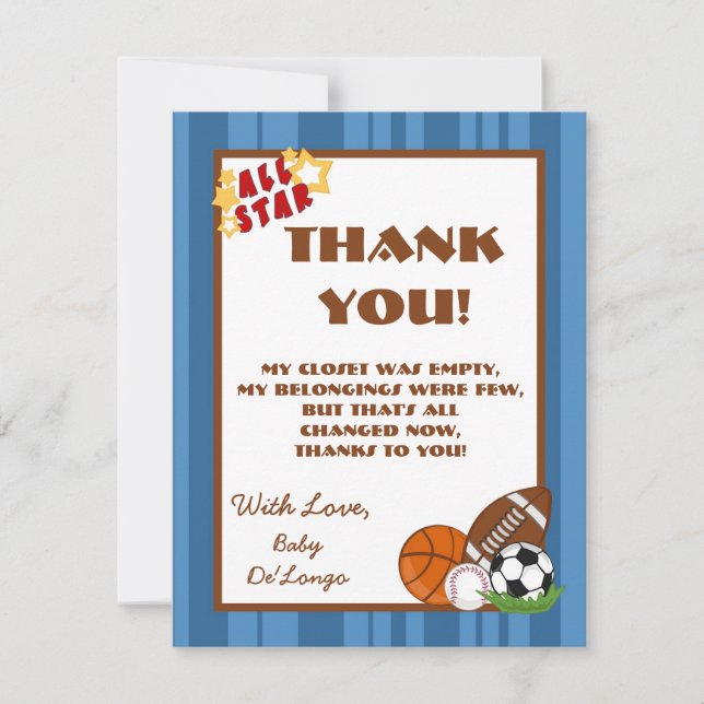 4x5 FLAT Thank you Card All-Star Blue (Front)