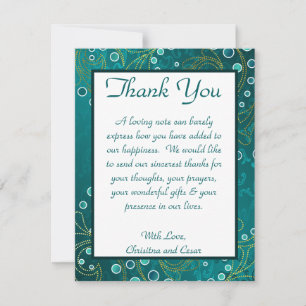 4x5 FLAT Thank You Card Arabian Teal