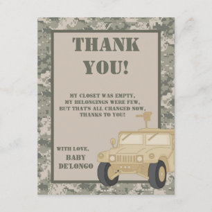 4x5 FLAT Thank You Card ARMY ACU Camoflauge Digita