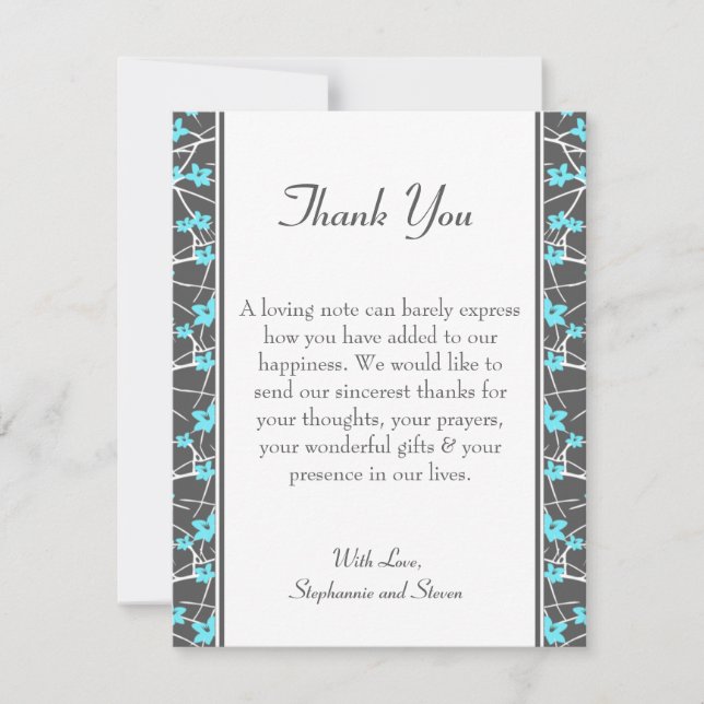 4x5 FLAT Thank You Card Blue Tea Arizona Flower (Front)