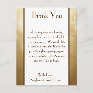 4x5 FLAT Thank You Card Christmas Copper Blur