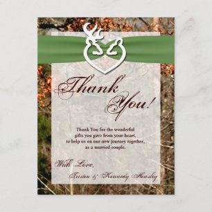 4x5 FLAT Thank You Card Deer Couple Doe Buck Cam