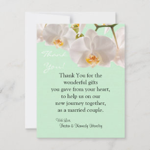 4x5 FLAT Thank You Card Green & Orchid