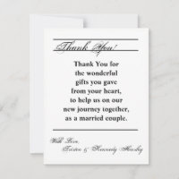 4x5 FLAT Thank You Card Modern Typography Newsprin