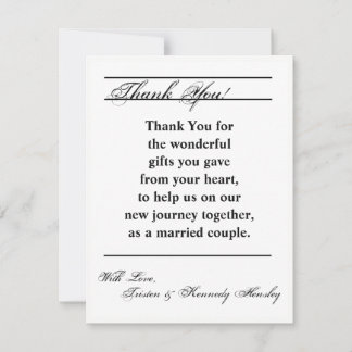 4x5 FLAT Thank You Card Modern Typography Newsprin