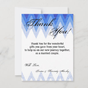4x5 FLAT Thank You Card Ombre Blue Chevron