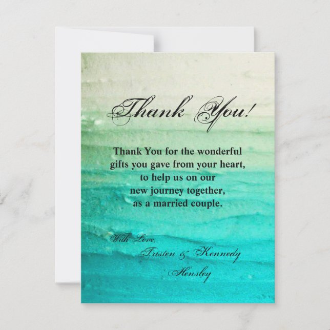 4x5 FLAT Thank You Card Ombre Blue Frosting (Front)