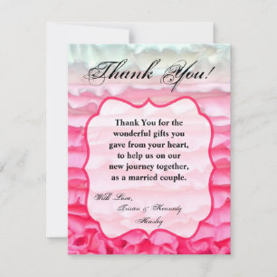 4x5 FLAT Thank You Card Ombre Stripe Pink Frosting