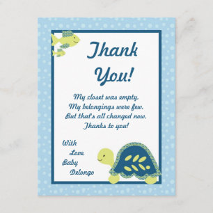 4x5 FLAT Thank You Card Turtle Reef Ocean Sea