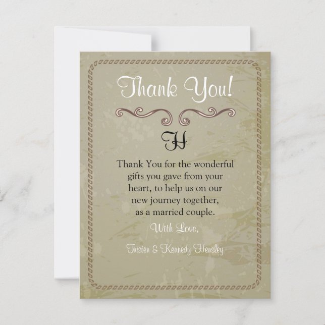 4x5 FLAT Thank You Card Vintage Vinyard (Front)