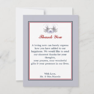 4x5 FLAT Thank You Card White Dove Red Blue BG